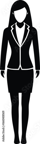 Businesswoman silhouette vector art illustration