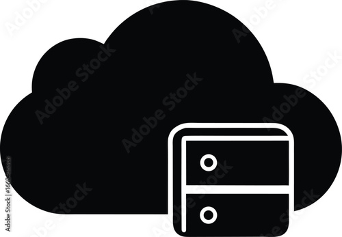 Cloud Storage Icon silhouette vector art illustration