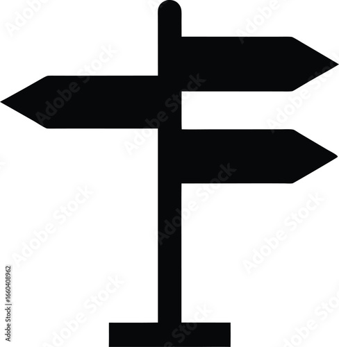 Direction Signpost silhouette vector art illustration