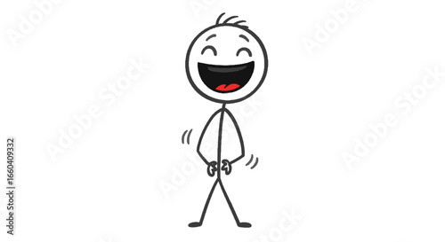 Sticky figure man laughing 