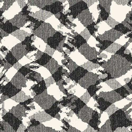 Monochrome Grain Irregular Check Pattern