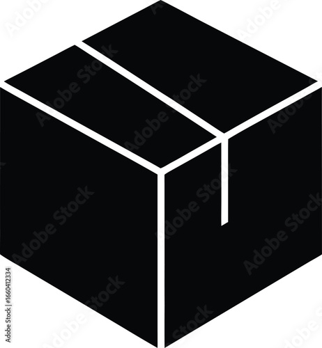 Package Box Silhouette Vector Art Illustration