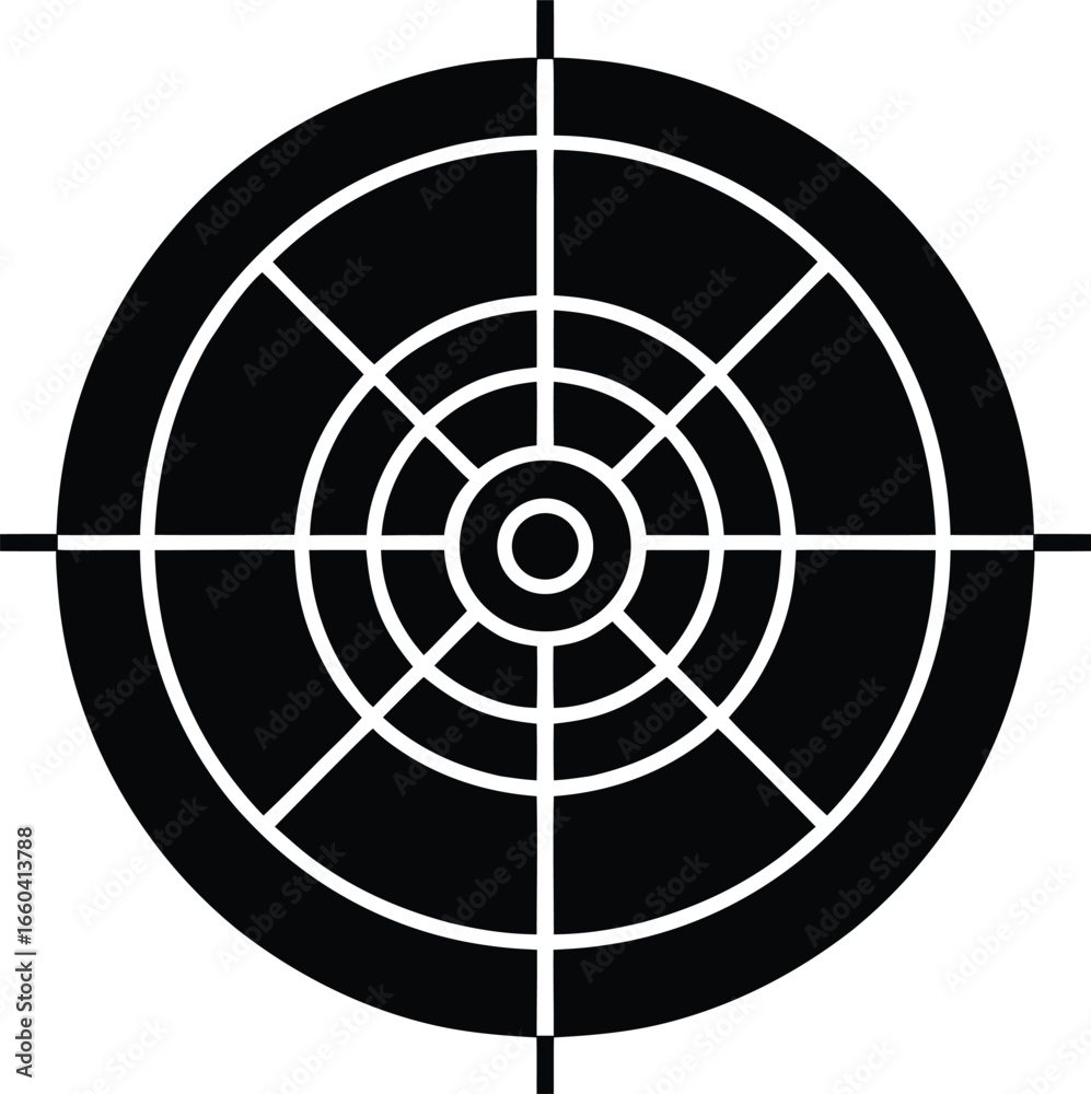 Target Board Silhouette Vector Art Illustration Target Board Silhouette Vector Art Illustration