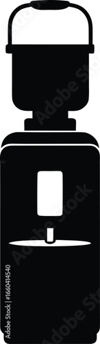 Water Dispenser Silhouette Vector Art Illustration