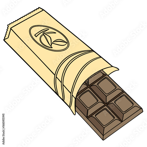 Isolated delicious milk chocolate bar on a white background