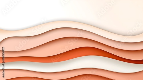 Abstract Composition of Soft Wavy Layers in Earthy Tones with Subtle Gradients for Creative Background Design