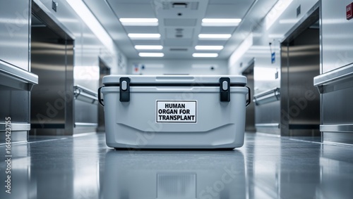 organ transport container,  Organ transport cooler box , medical infographics, transplant awareness campaigns, healthcare blog visuals, emergency medicine presentations, donation advocacy content, 