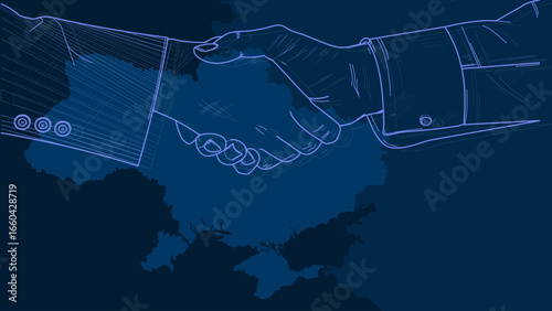 Peace talks Ukraine - Russia - banner, background, vector illustration