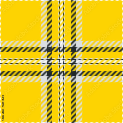 Sensual check seamless fabric, anniversary textile background vector. Hobby pattern plaid texture tartan in gold and white colors.