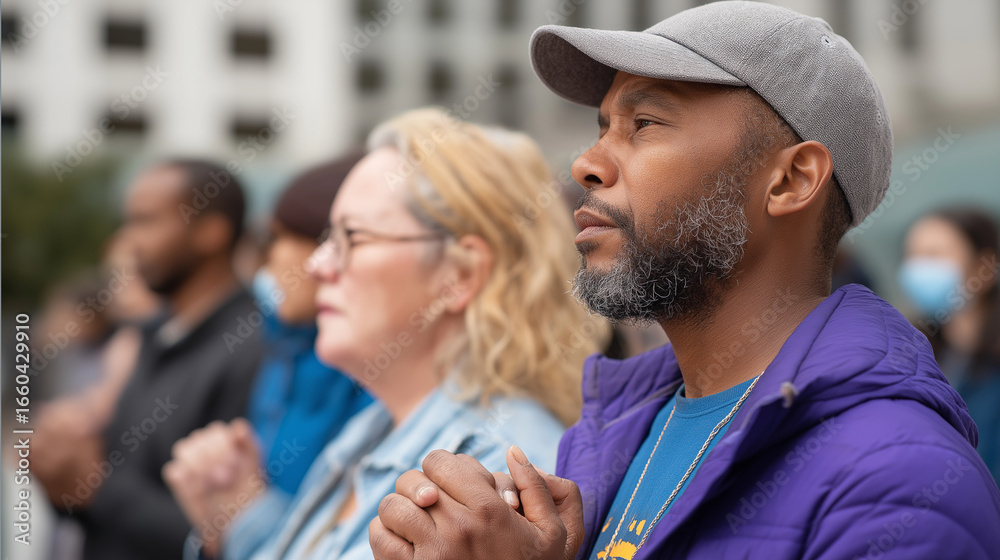 Obraz premium Anti-Eviction Protest at Courthouse Steps for Housing Justice