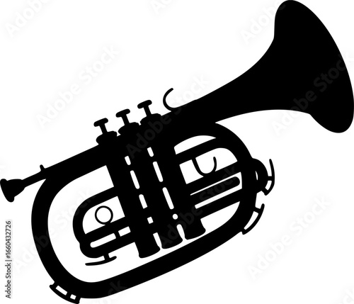 Mellophones Vector Musical Instrument Silhouette Set
