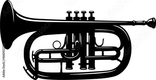 Mellophones Vector Musical Instrument Silhouette Set
