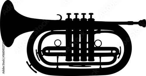 Mellophones Vector Musical Instrument Silhouette Set

