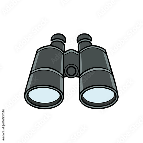 A close-up illustration of a pair of binoculars, perfect for observation