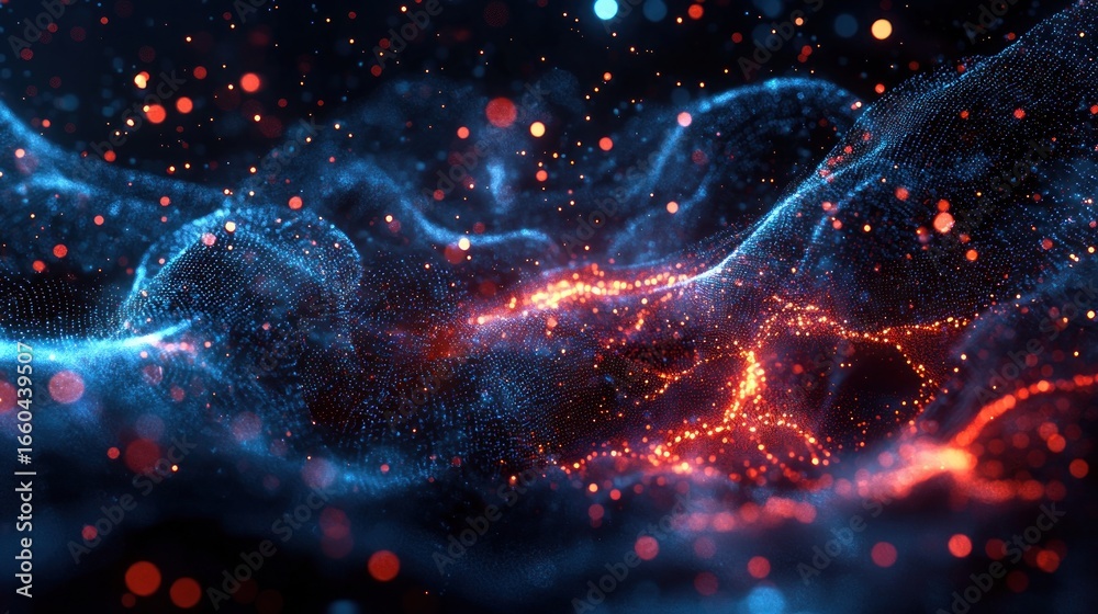 Fototapeta premium Abstract design with flowing particles