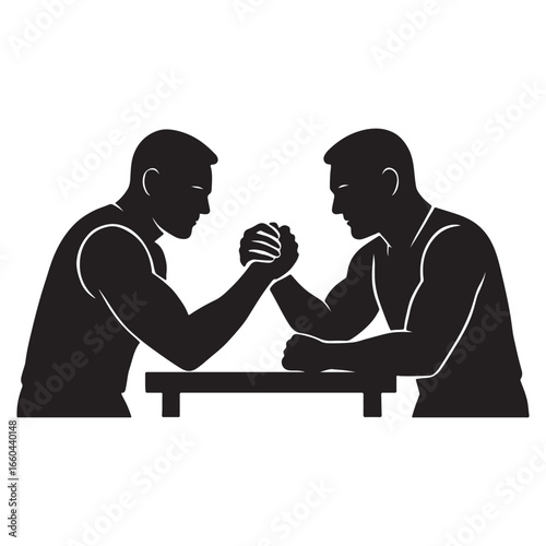 Arm Wrestling Competition Icon Vector Silhouette