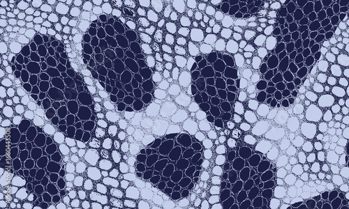 Abstract snake skin pattern with round cells and dark shapes, modern seamless textured background for fabric, wallpaper, digital art and decoration projects. Vector illustration.