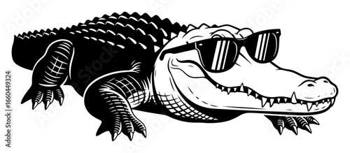 Cool Crocodile Sunglasses Vector