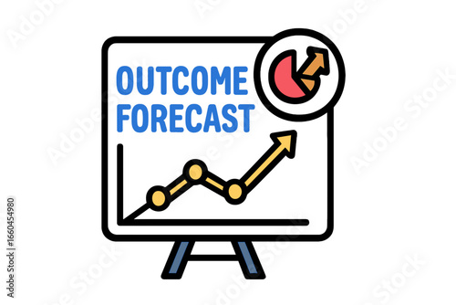 Outcome forecast chart showing upward trend in marketing analysis outcome forecast chart