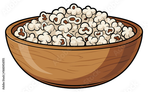 Delicious Popcorn Overflowing from Rustic Wooden Bowl Ready for Movie Night Snack Time Celebration and Festive Occasions