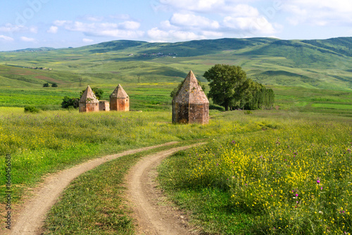 Bild auf Leinwand Historical mausoleums known as Kelaxana Tombs, in the city of Shemakha, Azerbaij