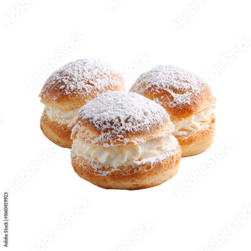 Wallpaper Mural Delicious Cream Puffs with Powdered Sugar - Sweet Pastry Treat Torontodigital.ca