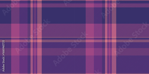 Elegant plaid pattern. Seamless fabric texture in purple hues, conveys classic, timeless style. Ideal for backgrounds, textiles and design projects.