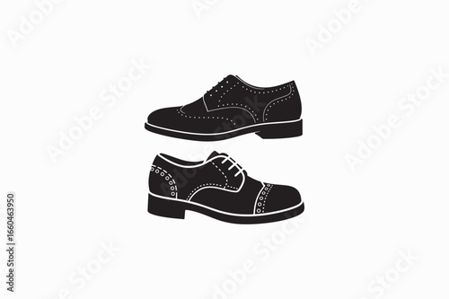 Brogues Shoes vector silhouettes black image made by adobe illustrator. eps