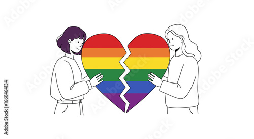 Lgbtq support: unity and love in challenging times with a rainbow heart