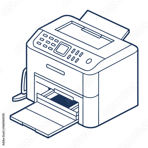printer outline illustration office equipment icon