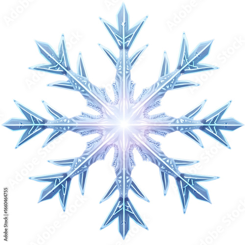 Glowing Eight-Sided Crystal Snowflake