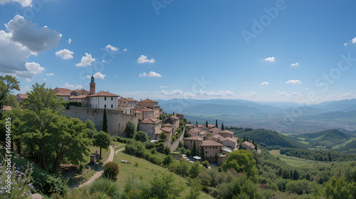 Panorama collinare estivo con bel tempo
