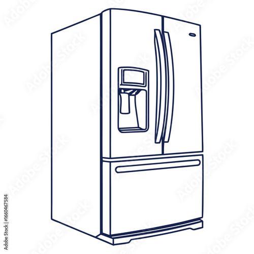 refrigerator outline home appliance line icon