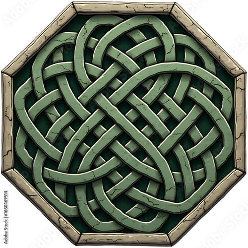 Celtic Knot in Octagonal Stone Frame