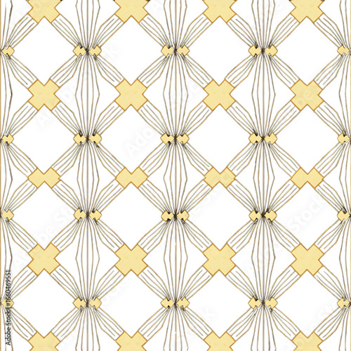 Seamless Gold and Black Art Deco Pattern