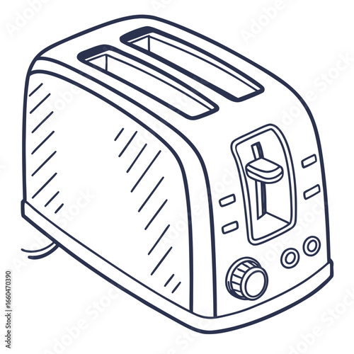 toaster minimal line art simple kitchen gadget icon