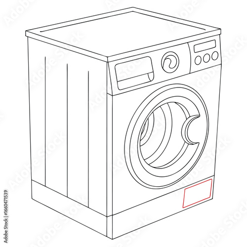 washing machine line art laundry appliance outline