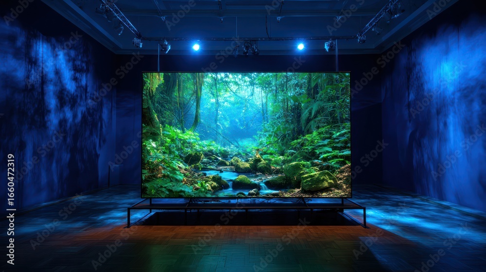 Obraz premium Large screen display in art gallery