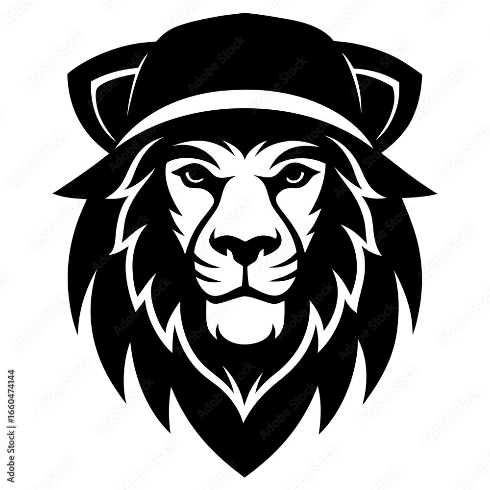 Fototapeta premium lion head silhouette