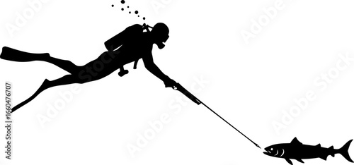 Freediving Silhouette Vector

