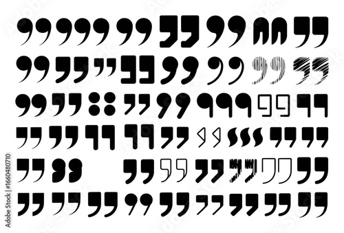 Collection of Various Quotation Mark Styles and Punctuation Symbols