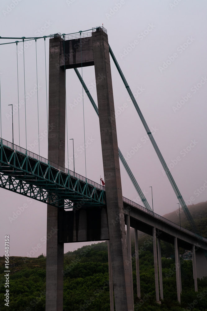 Fototapeta premium Pillar of a suspension bridge