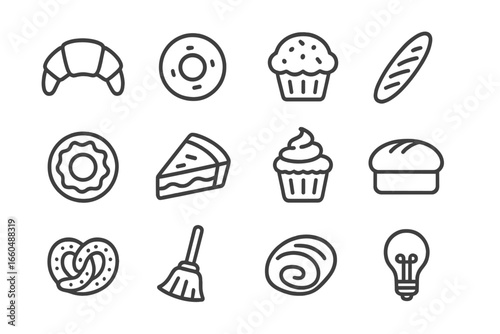 Vector trash household bakery bottle detergent icon freshener icons bulb air bucket