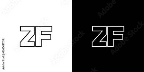 Letter Z and F, ZF logo design template. Minimal monogram initial based logotype.