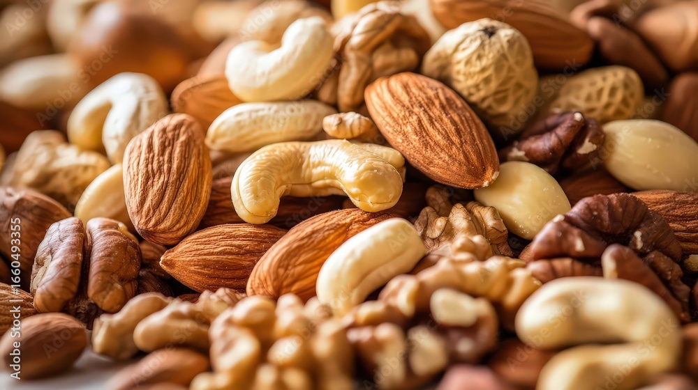 Obraz premium Background covered with walnuts.