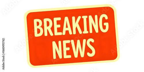 BREAKING NEWS creative banner,minimalistic flat vector illustration,plain background generated by AI