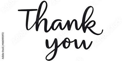 Thank you handwritten isolated on white background generated by AI