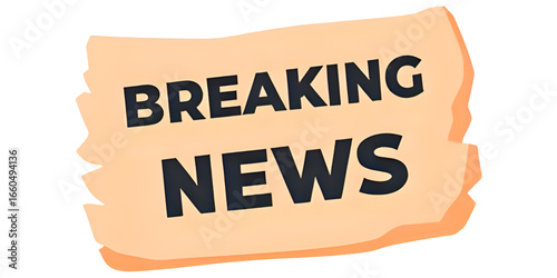 BREAKING NEWS creative banner,minimalistic flat vector illustration,plain background generated by AI