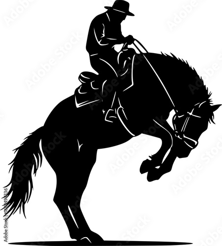 Saddle Back Bronc Silhouette Vector