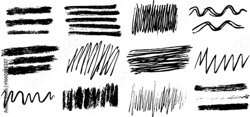 Hand-drawn doodle set of vertical stripe patterns for creative design projects